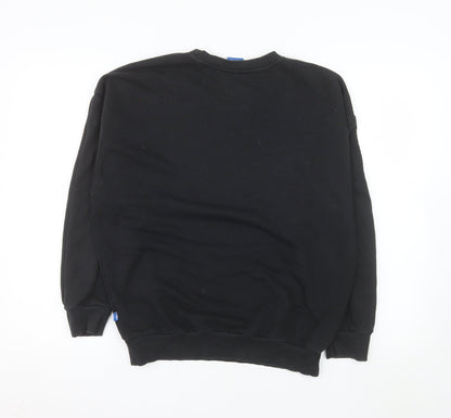 Adidas Womens Black Crew Neck Pullover Sweatshirt Size 10