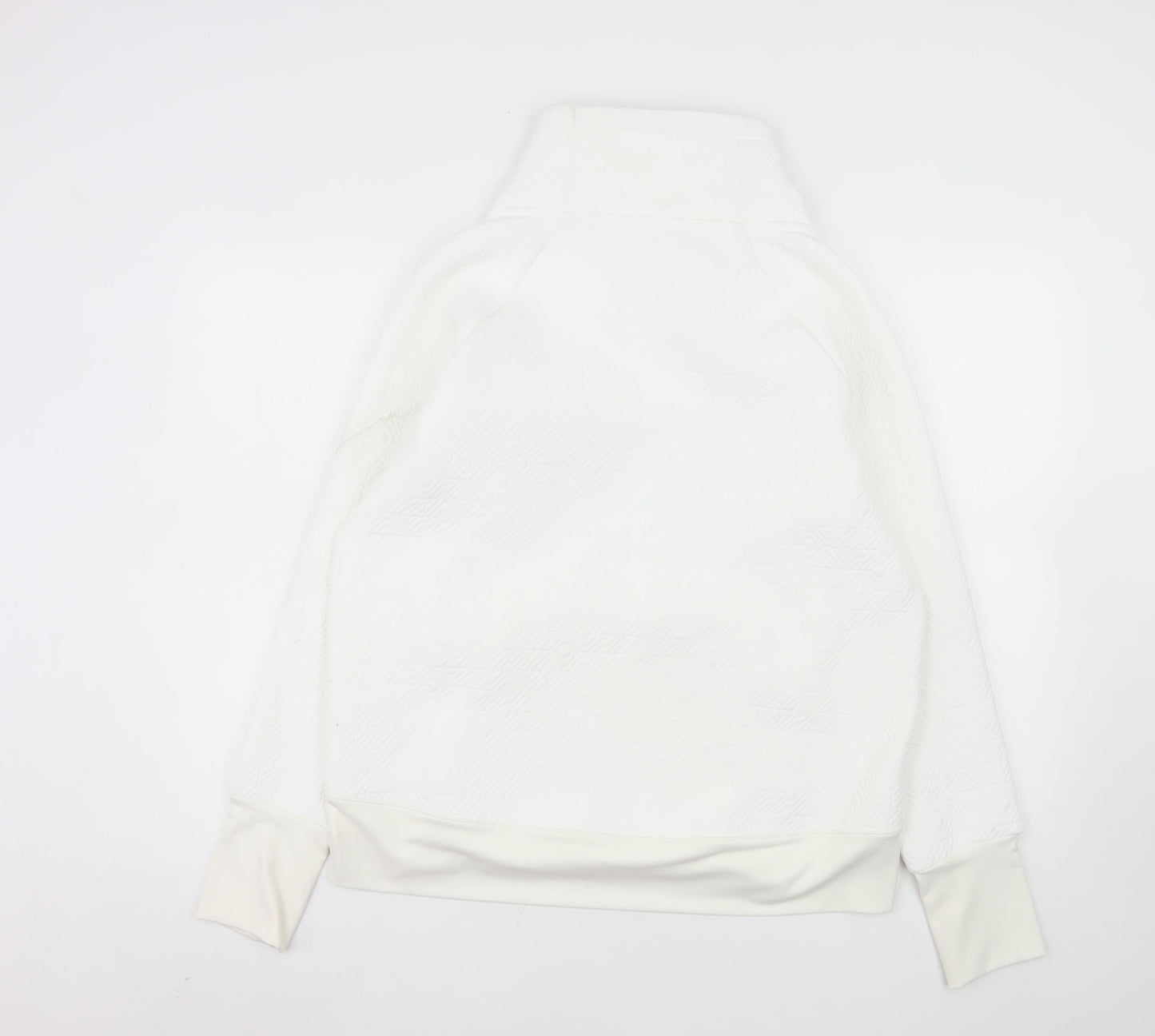 Athleta Womens White Pullover Hoodie Medium Polyester Spandex