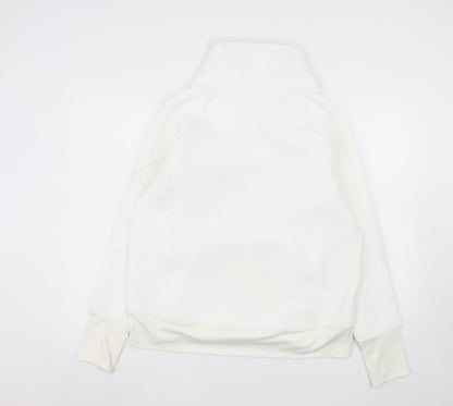 Athleta Womens White Pullover Hoodie Medium Polyester Spandex