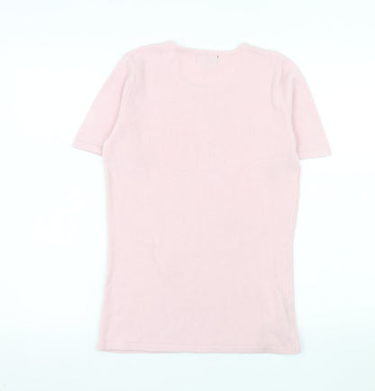 Soon Women's Pink Short Sleeve Acrylic Knit T-Shirt Size 8