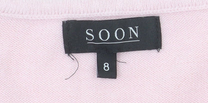 Soon Women's Pink Short Sleeve Acrylic Knit T-Shirt Size 8