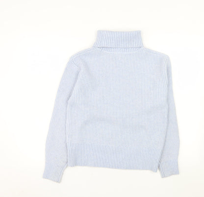 Marks and Spencer Women’s Blue Roll Neck Jumper Size S Knit Pullover