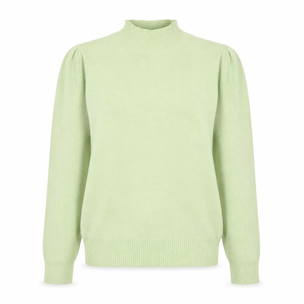 LUC-CE Women Green Mock Neck Long Sleeve Pullover Jumper M