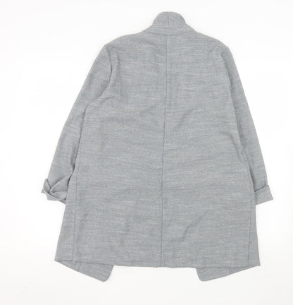Warehouse Women Grey Long Single Breasted Suit Jacket UK 12