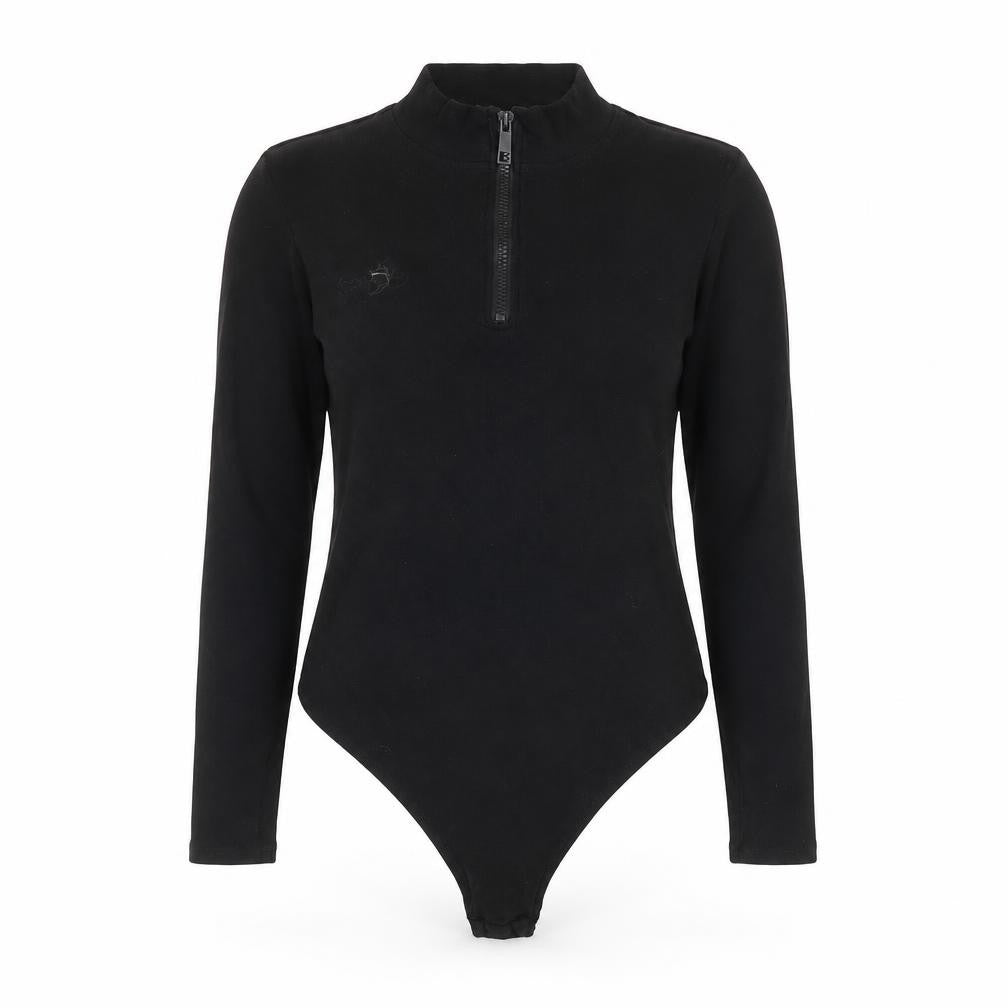 Threadbare Women's Black Long Sleeve 1/4 Zip Bodysuit Size 10