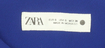 Zara Women Blue Sleeveless Single-Breasted Waistcoat Size 8