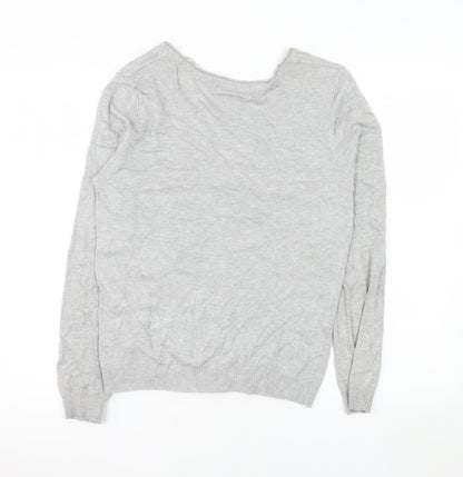 Vero Moda Women Grey V-Neck Long Sleeve Knit Cardigan Size L