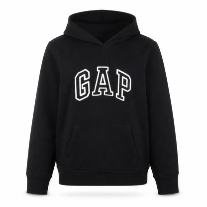 Gap Womens Black Pullover Hoodie Medium Cotton Blend Logo
