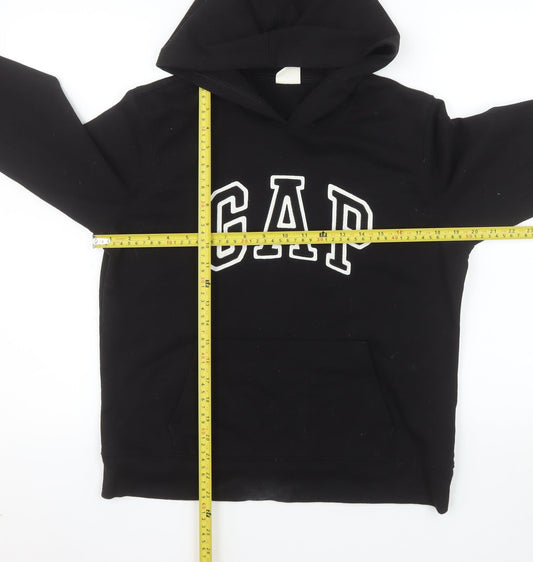 GAP Womens Black Pullover Hoodie Medium Cotton Blend Logo
