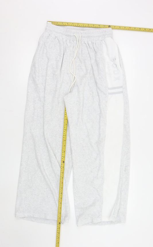 Boux Avenue Womens Grey Cotton Blend Relaxed Sweatpants UK 12