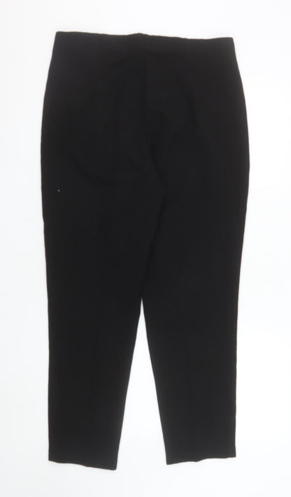 Et Vous Women's Black Size 14 Long Straight Stretch Trousers