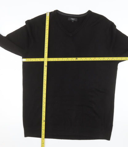 Next Men’s Black V-Neck Acrylic Pullover Jumper L