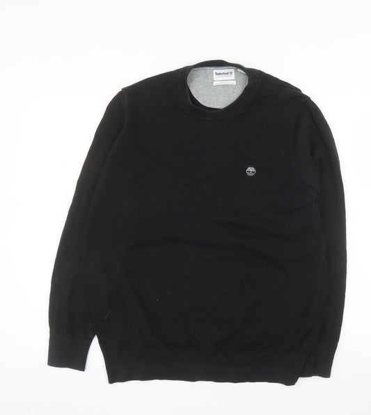 Timberland Men's Black Cotton Crew Neck Pullover Jumper M