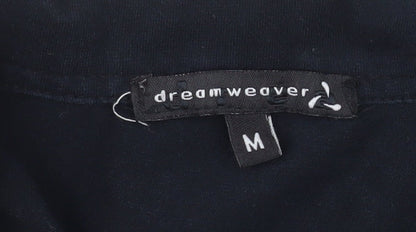 Dreamweaver Men's Black Geometric Long Sleeve Polo M