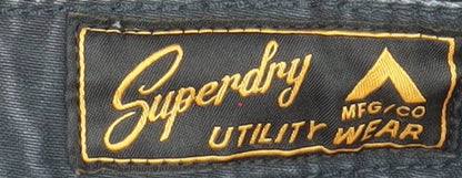 Superdry Men's Black Cargo Utility Trousers 34/32 Cotton