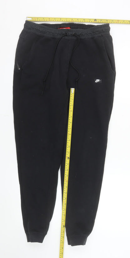 Nike Men's Black Jogger Sweatpants M Regular Fit Tapered Cotton Blend