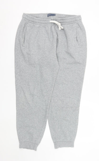 Matalan Men's Grey XL Jogger Sweatpants Cotton Blend Drawstring