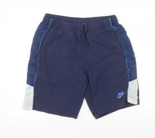 Nike Men's Blue Regular Fit Sweat Shorts M Elastic Waist