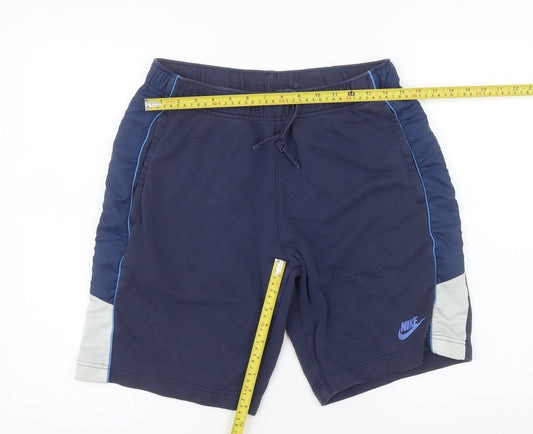 Nike Men's Blue Regular Fit Sweat Shorts M Elastic Waist