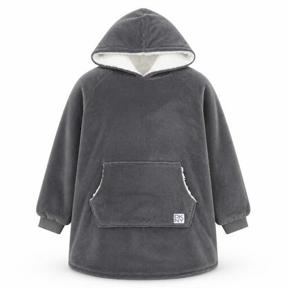 DKNY Boys Grey Fleece Hooded Lounge Nightshirt Size 7-12 Years