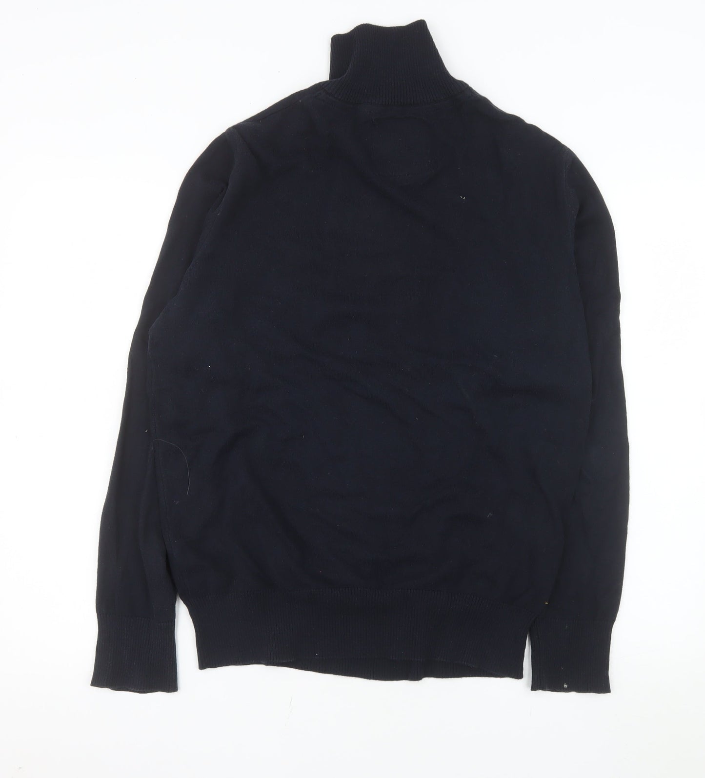 Superdry Men's Blue XL 1/2 Zip High Neck Cotton Sweatshirt