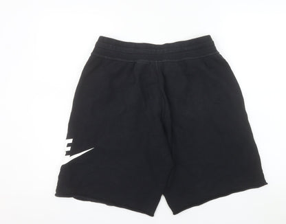 Nike Men's Black Cotton Sweat Shorts M Casual Drawstring Athletic