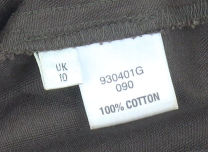 Viyella Women Brown Cotton Suit Jacket UK 10 Classic Double-Breasted Style