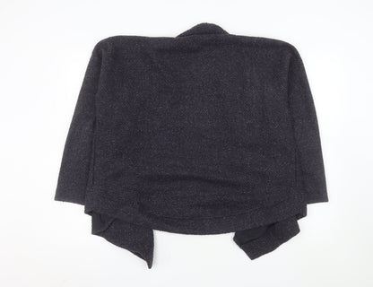 Marks and Spencer Women's Black Knit Open Front Coatigan Size 16