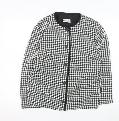 Sportleigh of London Womens Black White Houndstooth Suit Jacket Size 14