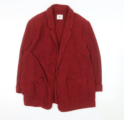 Tu Women Red Cotton Blend Textured Blazer Size 14 Classic Fit