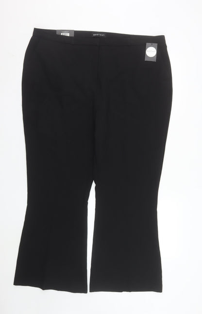 Peacocks Women's Black Bootcut Work Trousers Size 22S