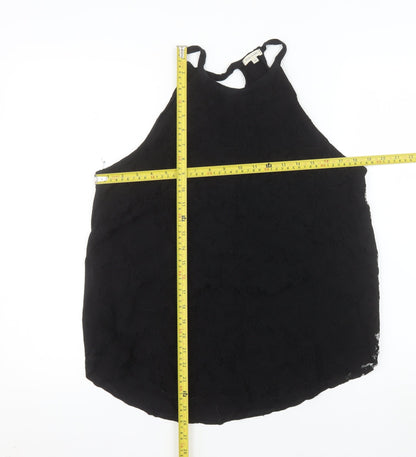 River Island Women's Black Lace Halter Camisole Top Size 12