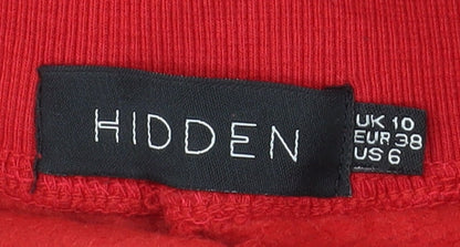 Hidden Womens Red Jogger Trousers Size 10 Elastic Waist Pockets