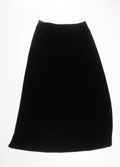 Frank Usher Womens Black Velvet Midi Pencil Skirt Size 18