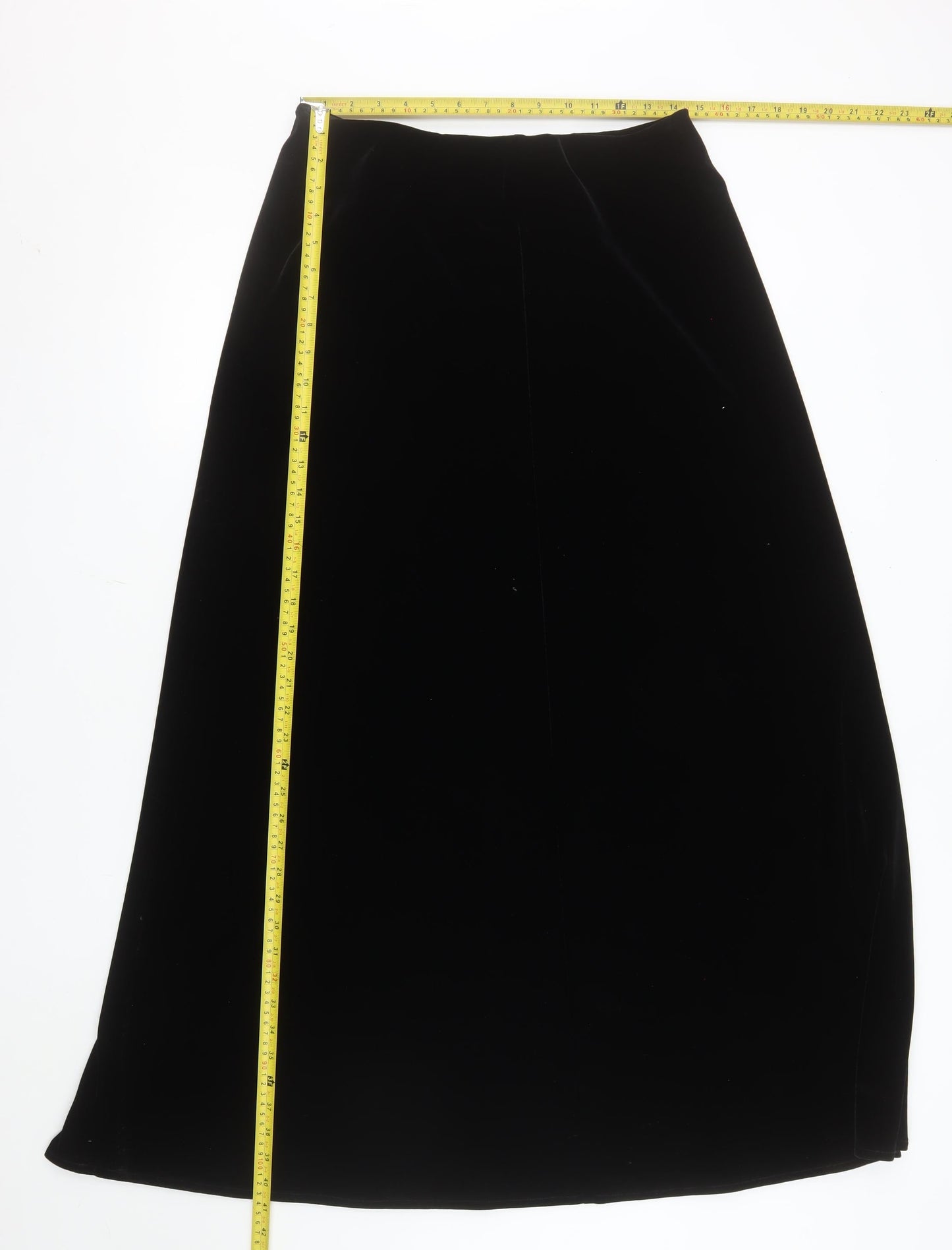 Frank Usher Womens Black Velvet Midi Pencil Skirt Size 18