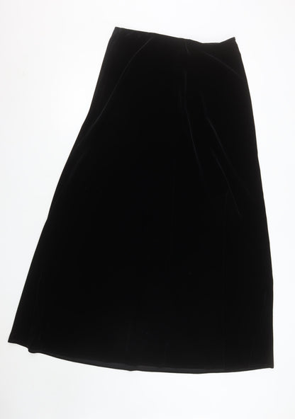 Frank Usher Womens Black Velvet Midi Pencil Skirt Size 18