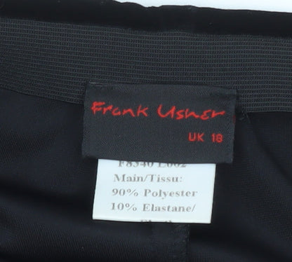 Frank Usher Womens Black Velvet Midi Pencil Skirt Size 18