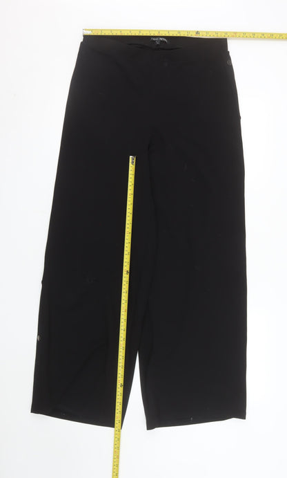 Next Women’s Black Petite Wide-Leg Cropped Trousers Size 14P