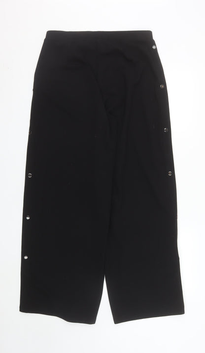 Next Women’s Black Petite Wide-Leg Cropped Trousers Size 14P