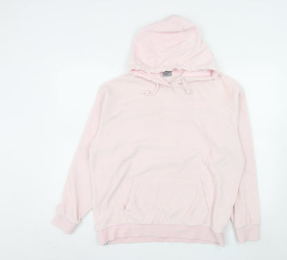 Puma Women Pink Hoodie Size 12 Cotton Blend Pullover Sweatshirt