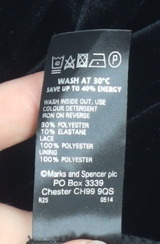Marks and Spencer Womens Black Velvet Lace Fit & Flare Dress Size 20