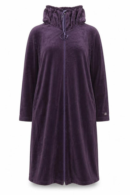 Rösch Women’s Purple Velour Midi Zip Dress Size 14