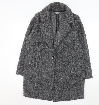 Nutmeg Women's Grey Mid-Length Textured Overcoat Size 10