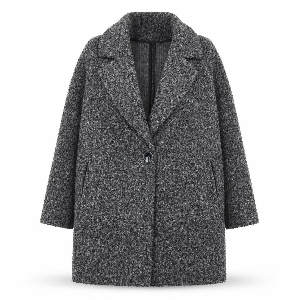 Nutmeg Women's Grey Mid-Length Textured Overcoat Size 10