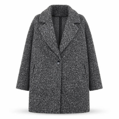 Nutmeg Women's Grey Mid-Length Textured Overcoat Size 10