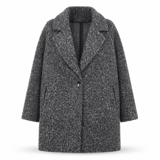 Nutmeg Women's Grey Mid-Length Textured Overcoat Size 10