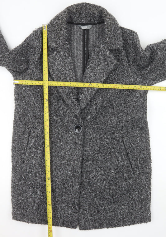 Nutmeg Women's Grey Mid-Length Textured Overcoat Size 10
