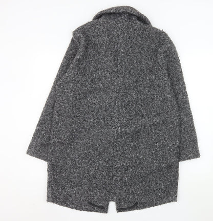 Nutmeg Women's Grey Mid-Length Textured Overcoat Size 10