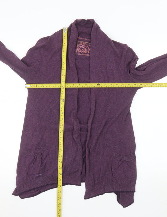 Fat Face Womens Purple Cardigan Size 10 Long Sleeve Knit