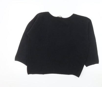 Great Plains Women’s Black Knit Cotton Blend 3/4 Sleeve Top S
